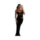 Vestido Maxi Feminino Sexy Sem Costas, Sem Mangas, Com Detalhes Em Tela, Tendência De Verão,