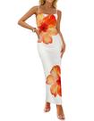 Vestido maxi feminino ZESICA com alça espaguete floral de verão