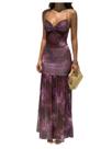 Vestido maxi Floerns Floral Mesh Halter sem encosto para mulheres Vestido maxi Floerns Floral Mesh Halter sem encosto para mulheres