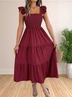 Vestido Maxi Floral De Verão Para Mulheres, Estilo Boho, Alças Finas, Decote Quadrado, Vestido