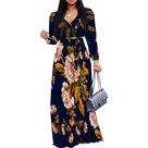 Vestido maxi Girlair feminino plus size com decote em V e manga comprida