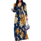 Vestido maxi Girlair feminino plus size de manga comprida com decote em V