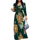Vestido maxi Girlair feminino plus size floral com cinto