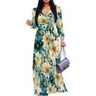 Vestido maxi Girlair feminino plus size floral com cinto Vestido maxi Girlair feminino plus size floral com cinto