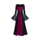 Vestido Maxi Gótico Medieval Com Capuz Para Mulheres plus Size, Estilo Vitoriano Renascentista