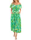 Vestido maxi GRACE KARIN floral de verão com decote em V verde 2GG feminino