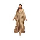 Vestido Maxi Kaftan Com Mangas De Morcego Brilhantes E Cintilantes plus Size Para Mulheres
