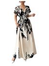 Vestido maxi MakeMechic com estampa floral com decote em V e manga curta