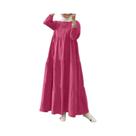 Vestido Maxi Muçulmano Longo Para Mulheres, Moda De Outono, Decote Redondo, Abaya Maxi Solta Em