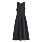 Vestido Maxi Preto Plissado Sem Mangas Para Mulheres, Vestido Casual Vintage Para Festa De