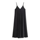 Vestido Maxi Preto Sem Costas - Sexy, Drapeado, para Praia e Verão