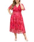 Vestido maxi RITERA Plus Size Mesh Wrap, rosa choque, floral, XL Vestido maxi RITERA Plus Size Mesh Wrap, rosa choque, floral, XL