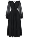 Vestido maxi Scarlet Darkness Renaissance Off Shoulder preto Vestido maxi Scarlet Darkness Renaissance Off Shoulder preto