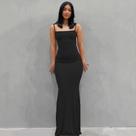 Vestido Maxi Sem Mangas Em Cetim Para Mulheres, Estilo Y2K, Elegante E Sexy Para Festas E Clubes