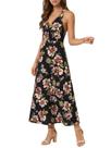 Vestido maxi Seta T com estampa floral, gola alta, sem mangas, para mulheres Vestido maxi Seta T com estampa floral, gola alta, sem mangas, para mulheres