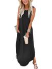 Vestido Maxi Soltinho Sem Mangas ANRABESS - Vestido Casual de Verão Vestido Maxi Soltinho Sem Mangas ANRABESS - Vestido Casual de Verão
