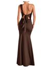 Vestido maxi Verdusa Coffee Brown One Shoulder para mulheres Vestido maxi Verdusa Coffee Brown One Shoulder para mulheres