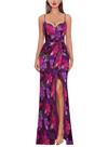 Vestido maxi VFSHOW Wedding Guest, franzido, roxo, fenda alta, feminino
