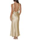 Vestido maxi VUBIYA elegante de cetim com decote em V sem encosto para mulheres