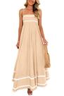 Vestido Maxic Beige de Verano PRETTYGARDEN 2025 XL