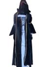 Vestido Medieval Com Capa Capuz Preto