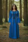Vestido Medieval Tradicional Azul Royal Luxuoso Vestido Medieval Tradicional Azul Royal Luxuoso