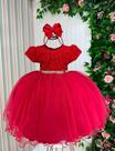 Vestido Menina Bonita Holly Vermelho - Tecido Tafeta