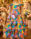 Vestido Menina Infantil Elegante Festa Junina Sertão RF02 Vestido Menina Infantil Elegante Festa Junina Sertão RF02