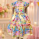 Vestido Menina Infantil Elegante Quadrilha Junina Arraia Vestido Menina Infantil Elegante Quadrilha Junina Arraia