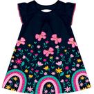 Vestido Menina Infantil Flores Manga 100% Algodão Kyly
