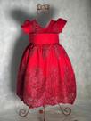 Vestido Menina Infantil Luxo Lilivia Renda Vermelho