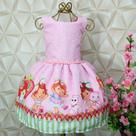 Vestido Menina Infantil Luxo Temático Moranguinho Baby