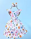 Vestido Menina Infantil Luxuoso Ester Safari Branco Alegria