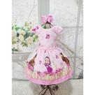 Vestido Menina Infantil Perola Temático Macha e o Urso Rosa Luxuoso