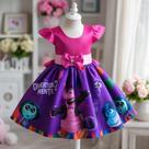 Vestido Menina Infantil Simples Temático Divertidamente