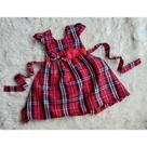 Vestido Menina Infantil Simples Vermelho Xadrez Laço Vermelho Vestido Menina Infantil Simples Vermelho Xadrez Laço Vermelho