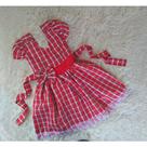 Vestido Menina Infantil Simples Xadrez Vermelho Junina RF04