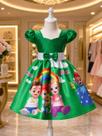 Vestido Menina Infantil Temático Simples Bebefinn Verde Vestido Menina Infantil Temático Simples Bebefinn Verde