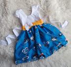 Vestido Menina Infantil Temático Simples Bob Esponja Azul
