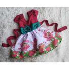 Vestido Menina Infantil Temático Simples Moranguinho Laço Verde