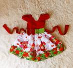 Vestido Menina Infantil Temático Simples Moranguinho RF02 Laço Verde
