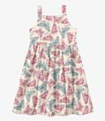 Vestido Menina Popeline Borboletas Trick Nick Bege