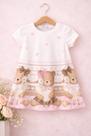 Vestido menina trick nick baby cute bear rosa