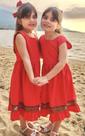 Vestido Menina Vermelho Natalino Elegante para Festas e Celebrações