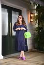 Vestido mid azul marinho