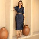 Vestido Midi Alfaiataria Jeans