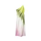 Vestido Midi Assimétrico De Cetim Tie Dye Para Mulheres, Sem Costas E Ombros Descobertos, Sexy Para