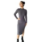 Vestido Midi Canelado Manga Longa Colcci