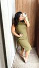 Vestido Midi Canelado Regata com Fenda Plus Size Vestido Midi Canelado Regata com Fenda Plus Size