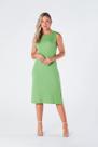 Vestido Midi Canelado sem Manga Verde Roberta